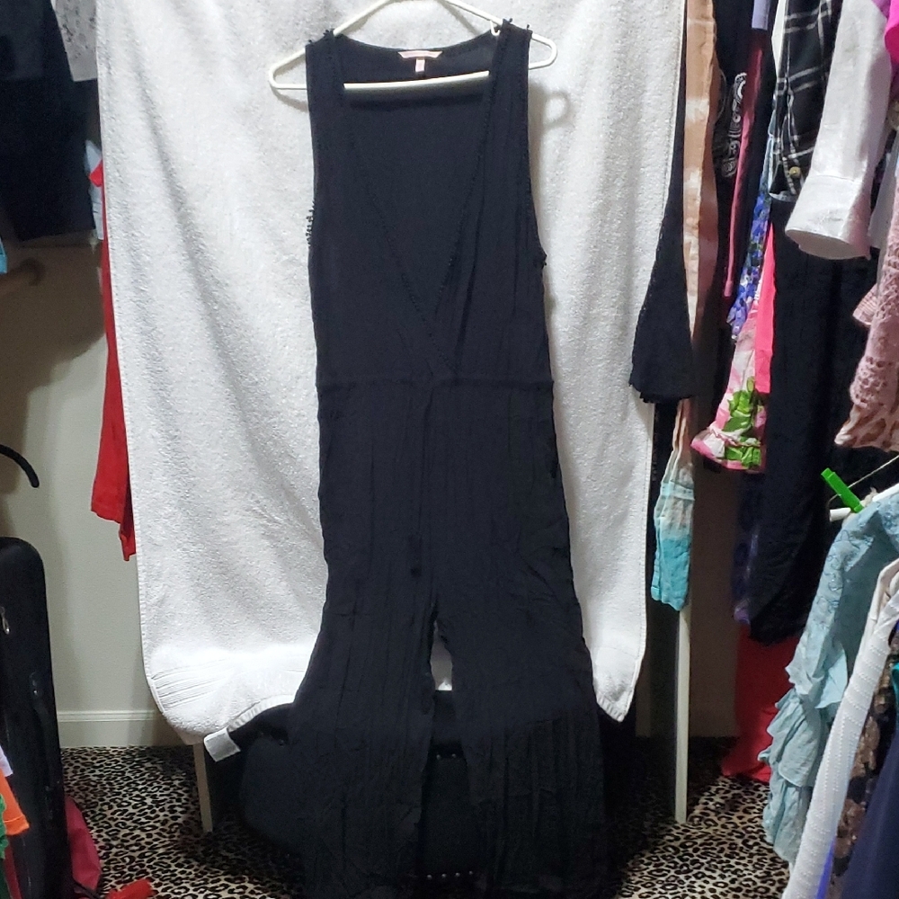 Black Sleeveless Jumpsuit Cotton